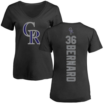 Women's Colorado Rockies Wynton Bernard ＃36 Backer Slim Fit T-Shirt - Black