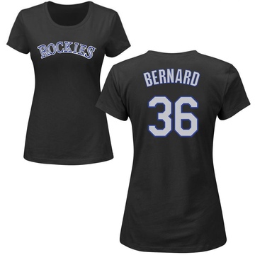 Women's Colorado Rockies Wynton Bernard ＃36 Roster Name & Number T-Shirt - Black