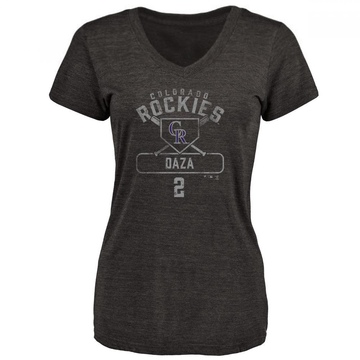 Women's Colorado Rockies Yonathan Daza ＃2 Base Runner T-Shirt - Black