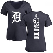 Women's Detroit Tigers Akil Baddoo ＃60 Backer Slim Fit T-Shirt - Navy