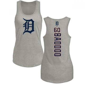 Women's Detroit Tigers Akil Baddoo ＃60 Backer Tank Top Ash