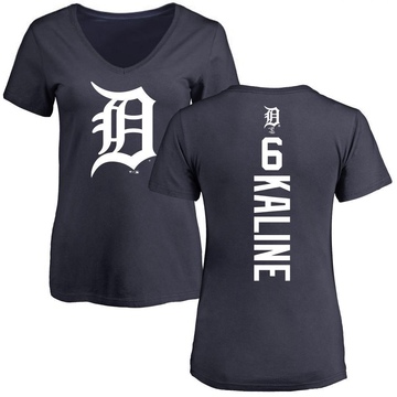 Women's Detroit Tigers Al Kaline ＃6 Backer Slim Fit T-Shirt - Navy