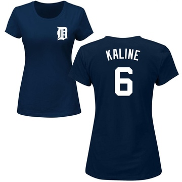 Women's Detroit Tigers Al Kaline ＃6 Roster Name & Number T-Shirt - Navy