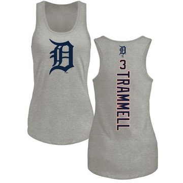 Women's Detroit Tigers Alan Trammell ＃3 Backer Tank Top Ash