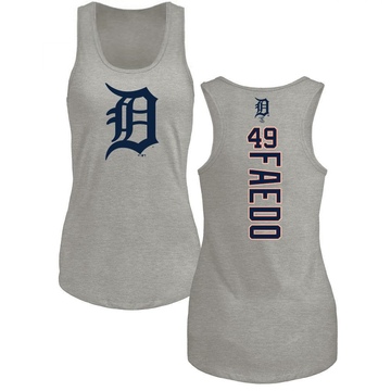 Women's Detroit Tigers Alex Faedo ＃49 Backer Tank Top Ash