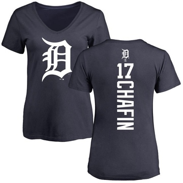 Women's Detroit Tigers Andrew Chafin ＃17 Backer Slim Fit T-Shirt - Navy