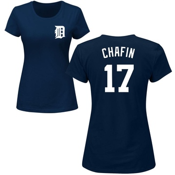 Women's Detroit Tigers Andrew Chafin ＃17 Roster Name & Number T-Shirt - Navy