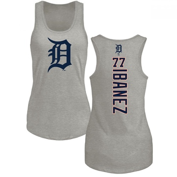 Women's Detroit Tigers Andy Ibanez ＃77 Backer Tank Top Ash