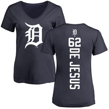 Women's Detroit Tigers Angel De Jesus ＃62 Backer Slim Fit T-Shirt - Navy