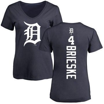 Women's Detroit Tigers Beau Brieske ＃4 Backer Slim Fit T-Shirt - Navy