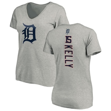 Women's Detroit Tigers Carson Kelly ＃15 Backer Slim Fit T-Shirt Ash