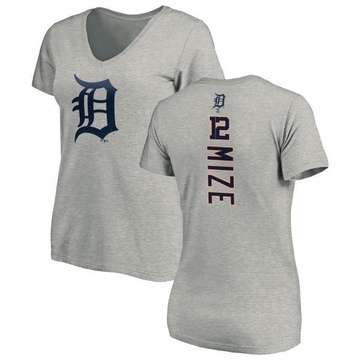 Women's Detroit Tigers Casey Mize ＃12 Backer Slim Fit T-Shirt Ash