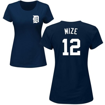 Women's Detroit Tigers Casey Mize ＃12 Roster Name & Number T-Shirt - Navy