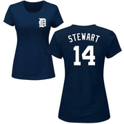 Women's Detroit Tigers Christin Stewart ＃14 Roster Name & Number T-Shirt - Navy