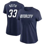 Women's Detroit Tigers Colt Keith ＃33 2024 City Connect Fuse Name & Number T-Shirt - Navy