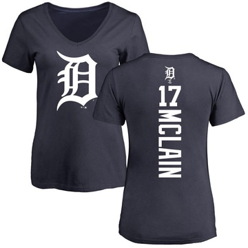 Women's Detroit Tigers Denny McLain ＃17 Backer Slim Fit T-Shirt - Navy