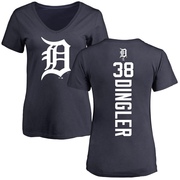 Women's Detroit Tigers Dillon Dingler ＃38 Backer Slim Fit T-Shirt - Navy