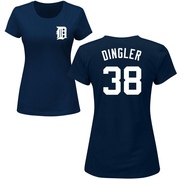 Women's Detroit Tigers Dillon Dingler ＃38 Roster Name & Number T-Shirt - Navy