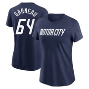 Women's Detroit Tigers Dustin Garneau ＃64 2024 City Connect Fuse Name & Number T-Shirt - Navy