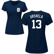 Women's Detroit Tigers Gio Urshela ＃13 Roster Name & Number T-Shirt - Navy