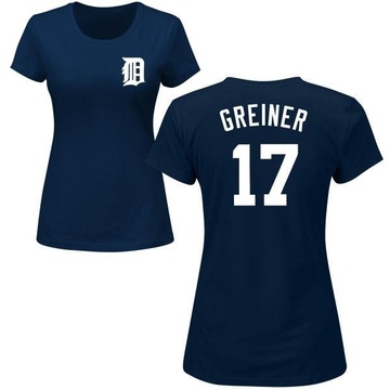 Women's Detroit Tigers Grayson Greiner ＃17 Roster Name & Number T-Shirt - Navy