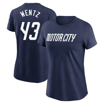 Women's Detroit Tigers Joey Wentz ＃43 2024 City Connect Fuse Name & Number T-Shirt - Navy