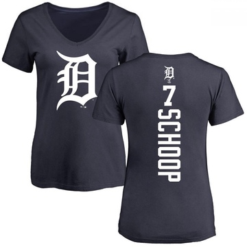 Women's Detroit Tigers Jonathan Schoop ＃7 Backer Slim Fit T-Shirt - Navy