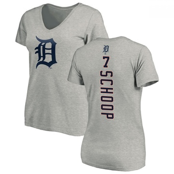 Women's Detroit Tigers Jonathan Schoop ＃7 Backer Slim Fit T-Shirt Ash