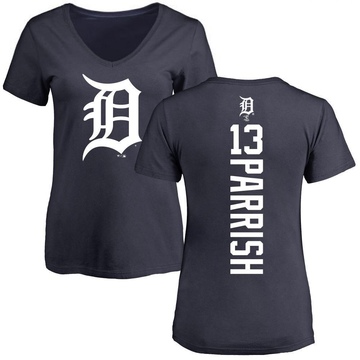 Women's Detroit Tigers Lance Parrish ＃13 Backer Slim Fit T-Shirt - Navy