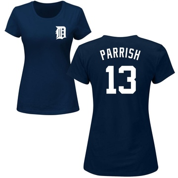 Women's Detroit Tigers Lance Parrish ＃13 Roster Name & Number T-Shirt - Navy