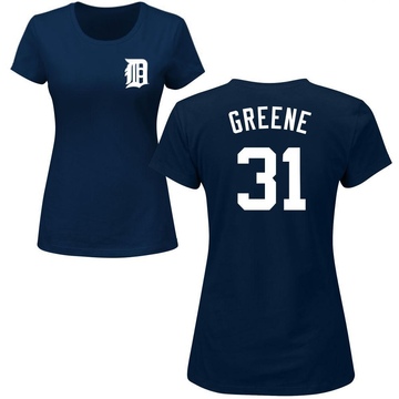 Women's Detroit Tigers Riley Greene ＃31 Roster Name & Number T-Shirt - Navy