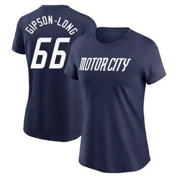 Women's Detroit Tigers Sawyer Gipson-Long ＃66 2024 City Connect Fuse Name & Number T-Shirt - Navy