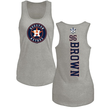 Women's Houston Astros Aaron Brown ＃96 Backer Tank Top Ash