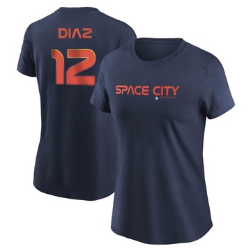 Women's Houston Astros Aledmys Diaz ＃12 2022 City Connect Name & Number T-Shirt - Navy