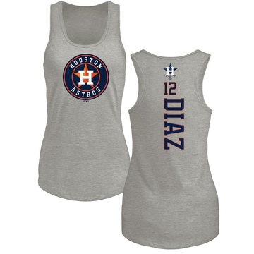 Women's Houston Astros Aledmys Diaz ＃12 Backer Tank Top Ash