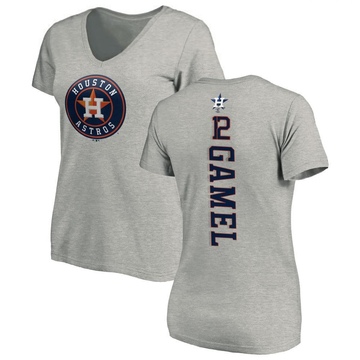 Women's Houston Astros Ben Gamel ＃12 Game Ben l Backer Slim Fit T-Shirt Ash