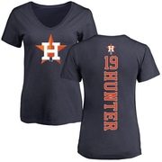 Women's Houston Astros Brian Hunter ＃19 Backer Slim Fit T-Shirt - Navy