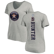 Women's Houston Astros Brian Hunter ＃19 Backer Slim Fit T-Shirt Ash