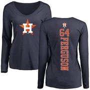 Women's Houston Astros Caleb Ferguson ＃64 Backer Slim Fit Long Sleeve T-Shirt - Navy