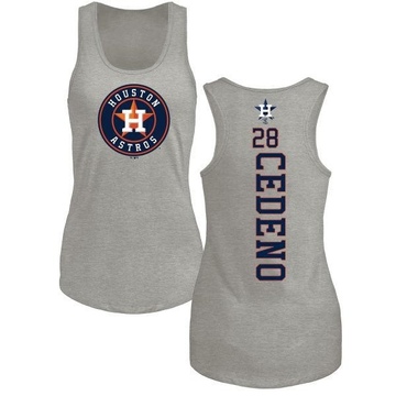 Women's Houston Astros Cesar Cedeno ＃28 Backer Tank Top Ash