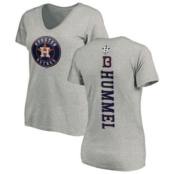 Women's Houston Astros Cooper Hummel ＃13 Backer Slim Fit T-Shirt Ash