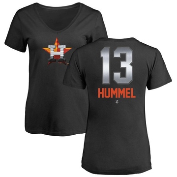 Women's Houston Astros Cooper Hummel ＃13 Midnight Mascot V-Neck T-Shirt - Black