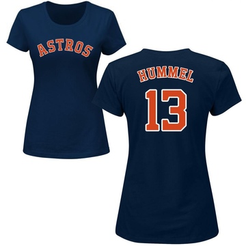 Women's Houston Astros Cooper Hummel ＃13 Roster Name & Number T-Shirt - Navy