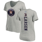 Women's Houston Astros Don Larsen ＃31 Backer Slim Fit T-Shirt Ash