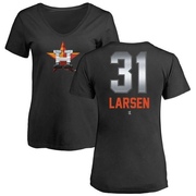 Women's Houston Astros Don Larsen ＃31 Midnight Mascot V-Neck T-Shirt - Black