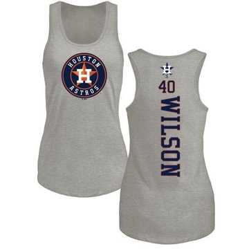 Women's Houston Astros Don Wilson ＃40 Backer Tank Top Ash