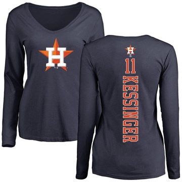 Women's Houston Astros Grae Kessinger ＃11 Backer Slim Fit Long Sleeve T-Shirt - Navy