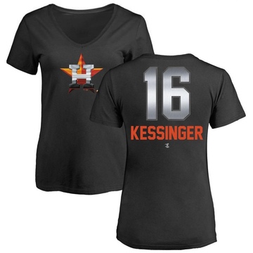 Women's Houston Astros Grae Kessinger ＃16 Midnight Mascot V-Neck T-Shirt - Black