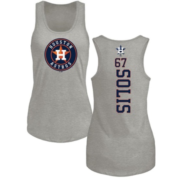 Women's Houston Astros Jairo Solis ＃67 Backer Tank Top Ash