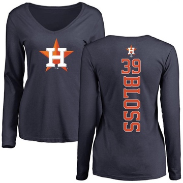 Women's Houston Astros Jake Bloss ＃39 Backer Slim Fit Long Sleeve T-Shirt - Navy